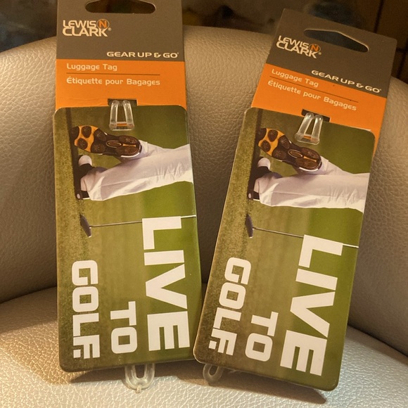2 Lewis Clark gear up & go luggage tag “Live to Golf - Picture 1 of 7